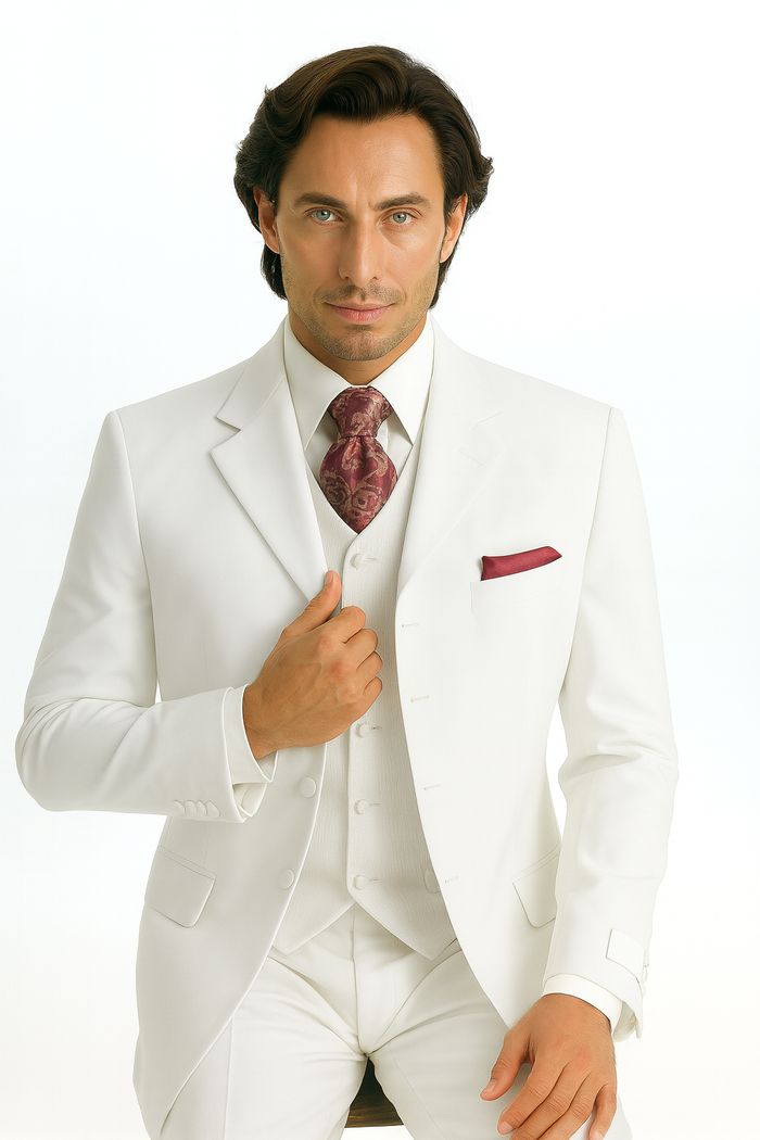 Men's 3 Piece Fashion Suit - Vested 3 Piece Zoot Suit - Three Piece Suit