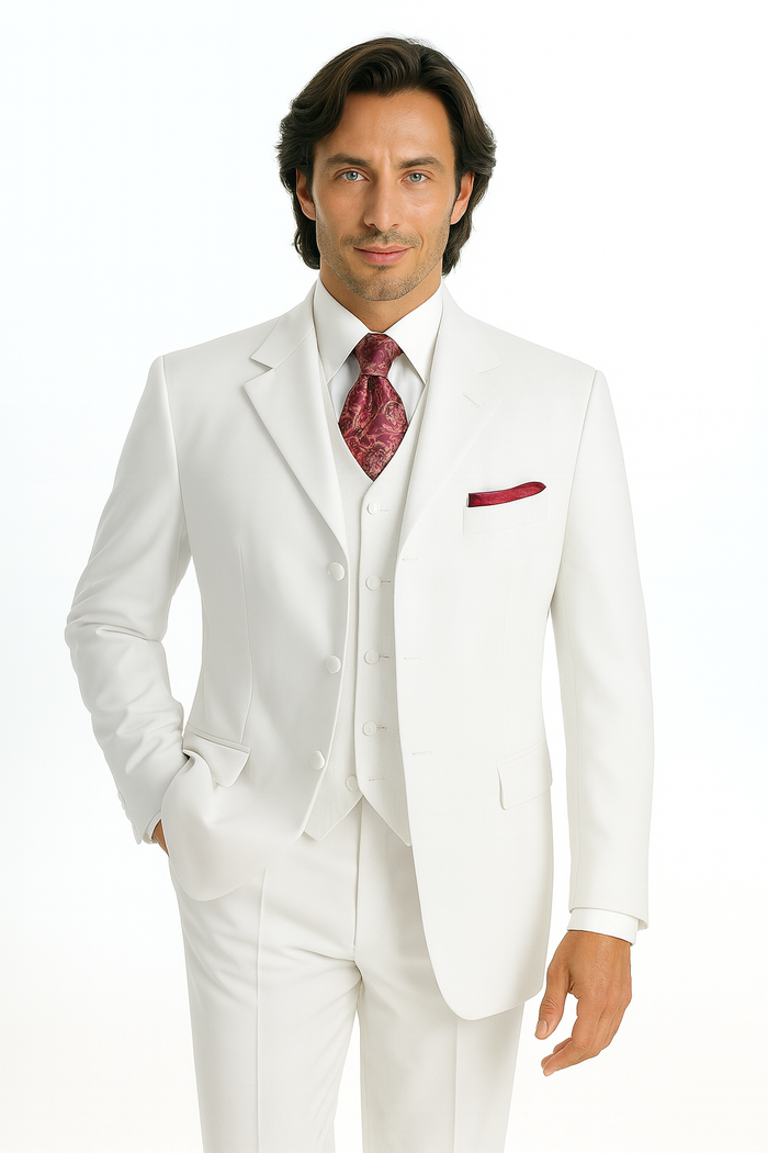 Men's 3 Piece Fashion Suit - Vested 3 Piece Zoot Suit - Three Piece Suit