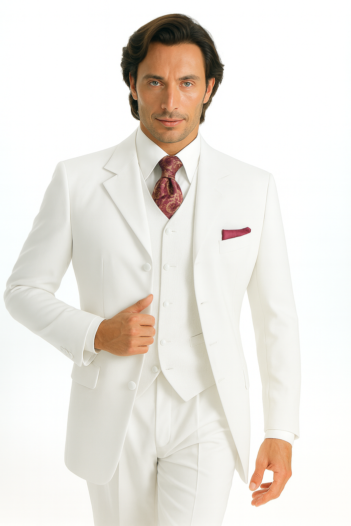 Men's 3 Piece Fashion Suit - Vested 3 Piece Zoot Suit - Three Piece Suit