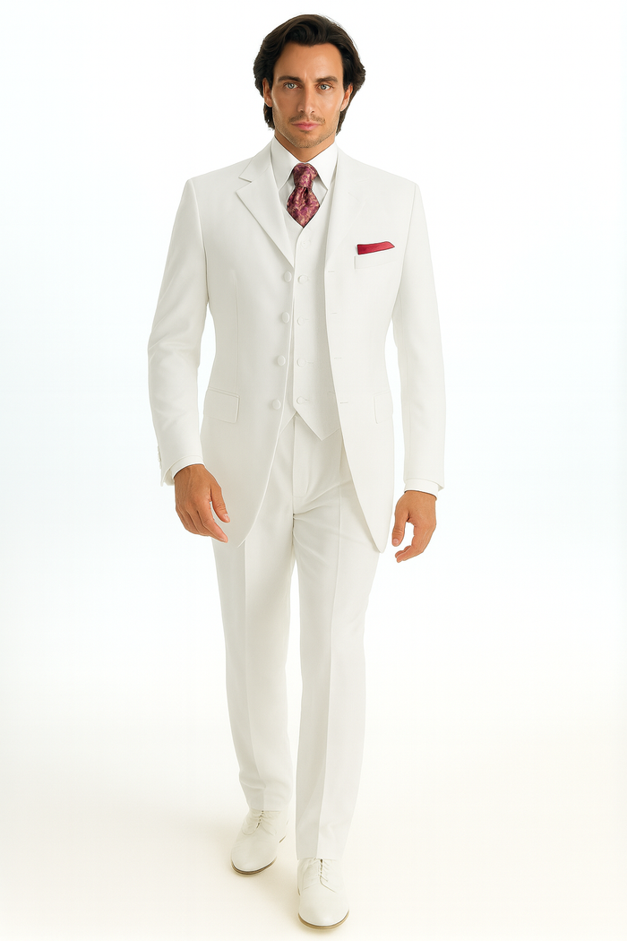 Men's 3 Piece Fashion Suit - Vested 3 Piece Zoot Suit - Three Piece Suit