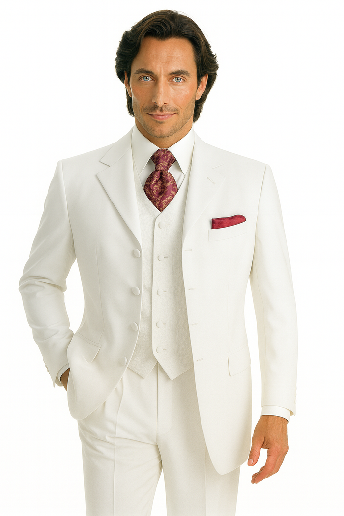 Men's 3 Piece Fashion Suit - Vested 3 Piece Zoot Suit - Three Piece Suit