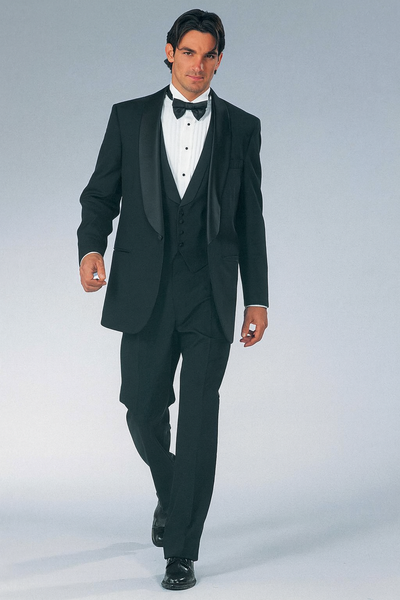 Big and Tall Tuxedo Mens 1 Button Renaissance Shawl Prom Black Tuxedo