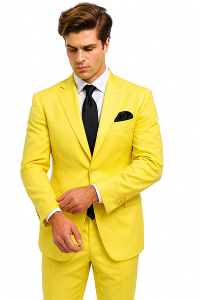 Mix and Match Suits Men's Two Button Yellow Suit Separate Any Size Jacket & Pants