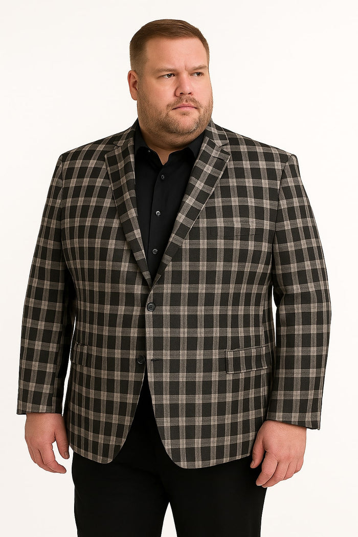 Black & White Plaid Blazer - Modern Fit Sport Coat