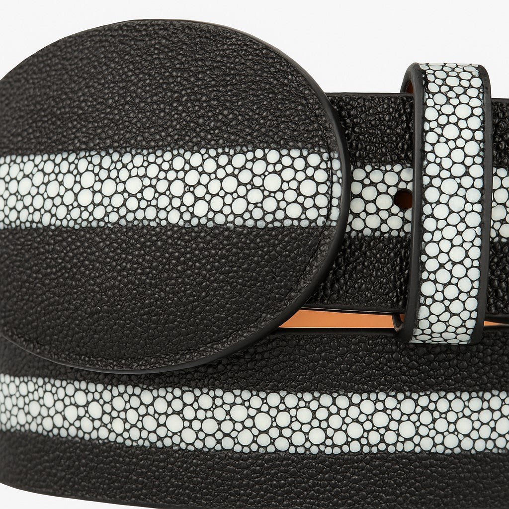 Stingray Imitation Pearl Belt Black 8C111405