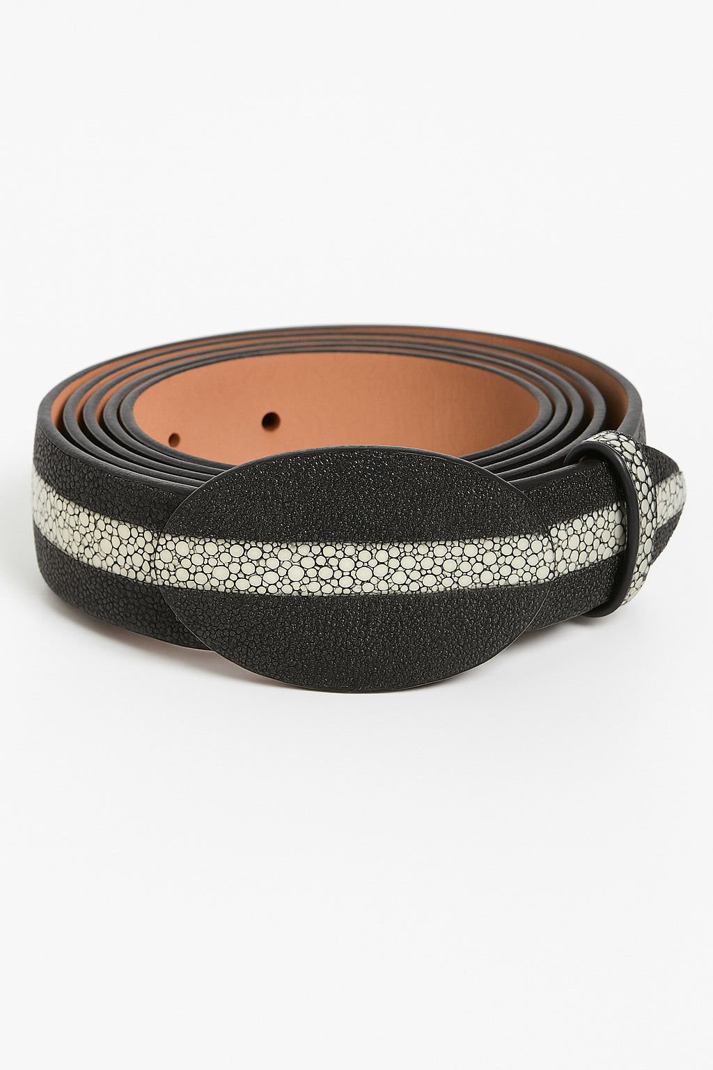 Stingray Imitation Pearl Belt Black 8C111405