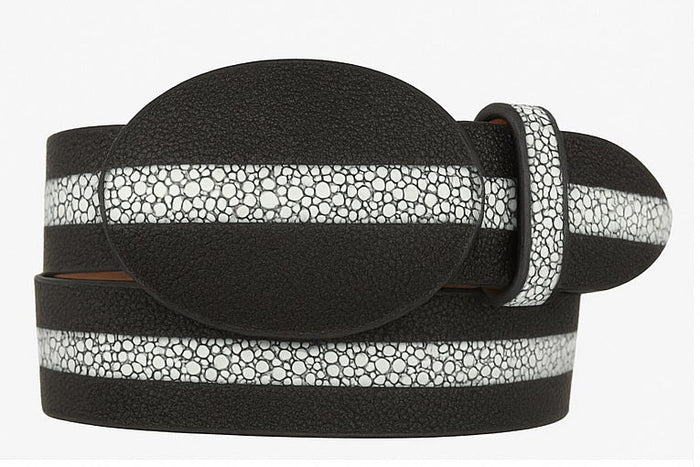 Stingray Imitation Pearl Belt Black 8C111405