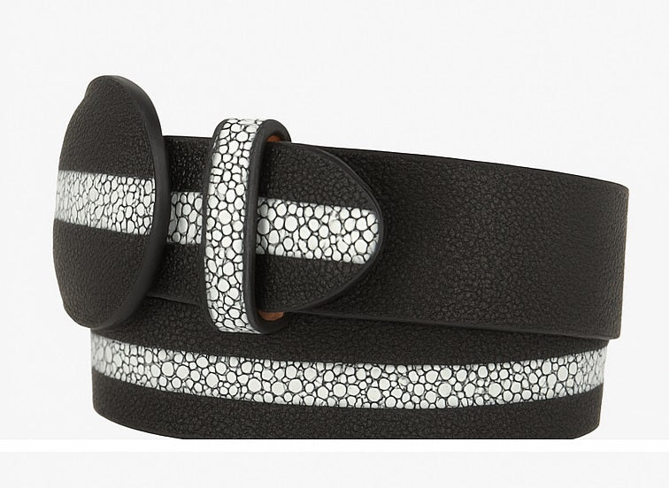 Stingray Imitation Pearl Belt Black 8C111405