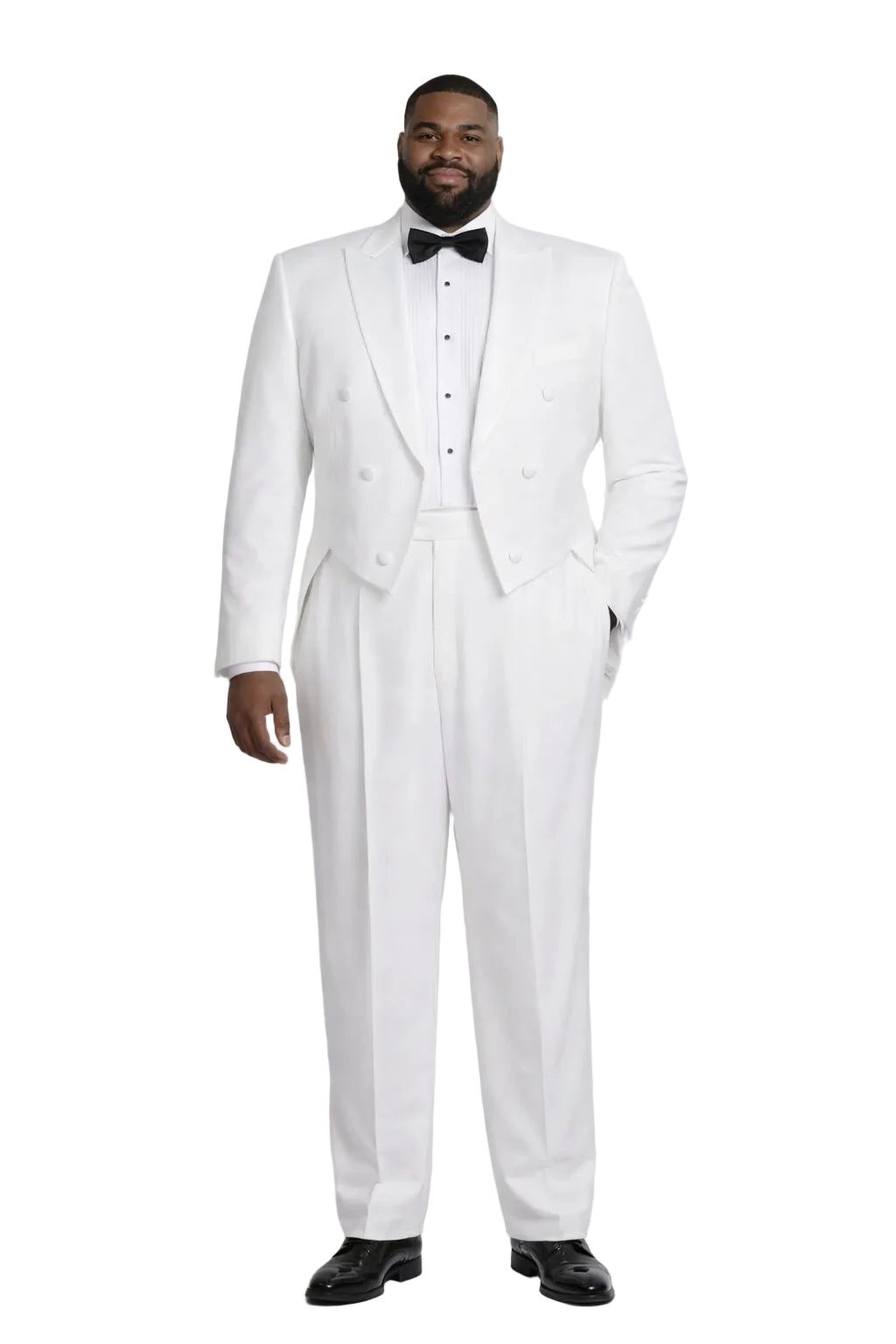 Classic Fit White Long Tail Tuxedo for Men