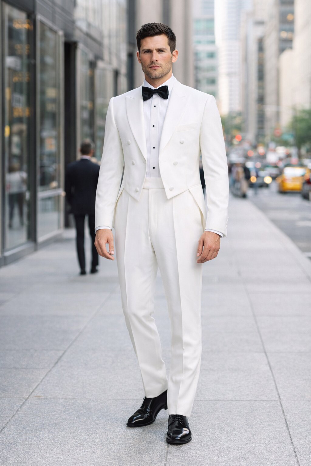 Classic Fit White Long Tail Tuxedo for Men