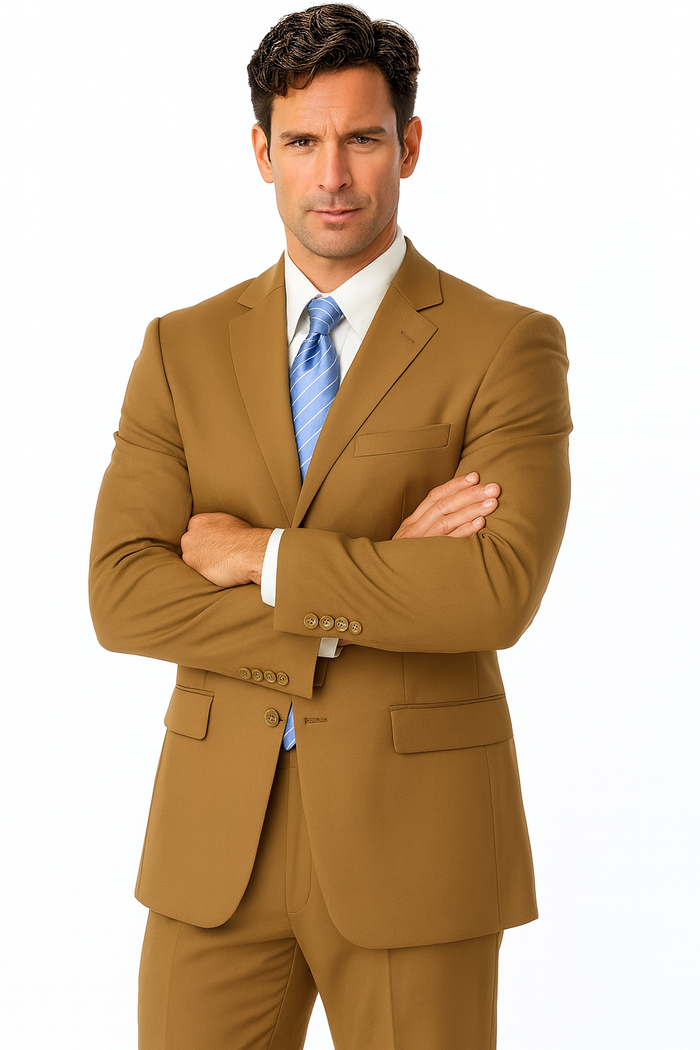 Milano Moda 3-Button Navy Suit for Men