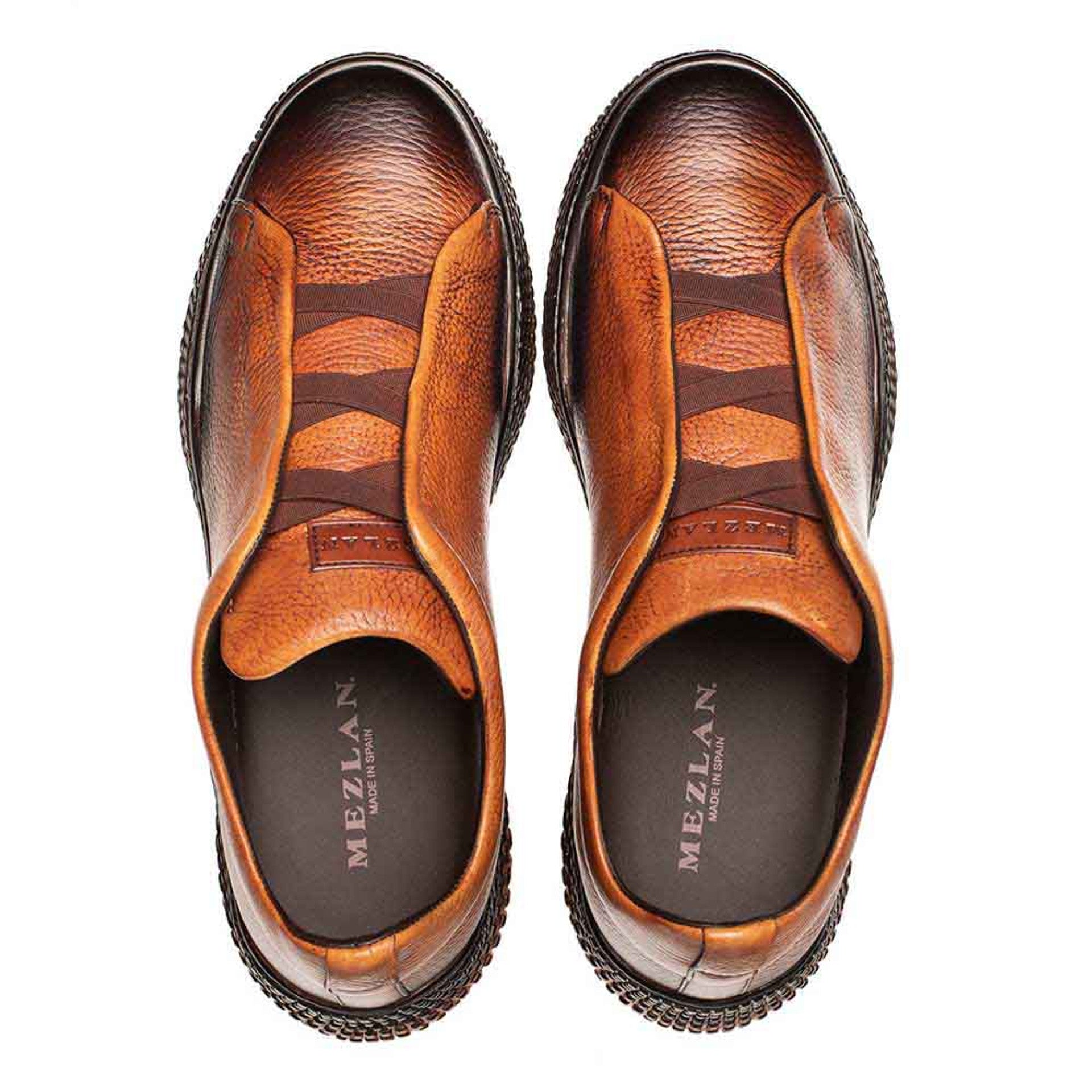 Mezlan Calcio Cognac Deer Skin Slip On Sneakers