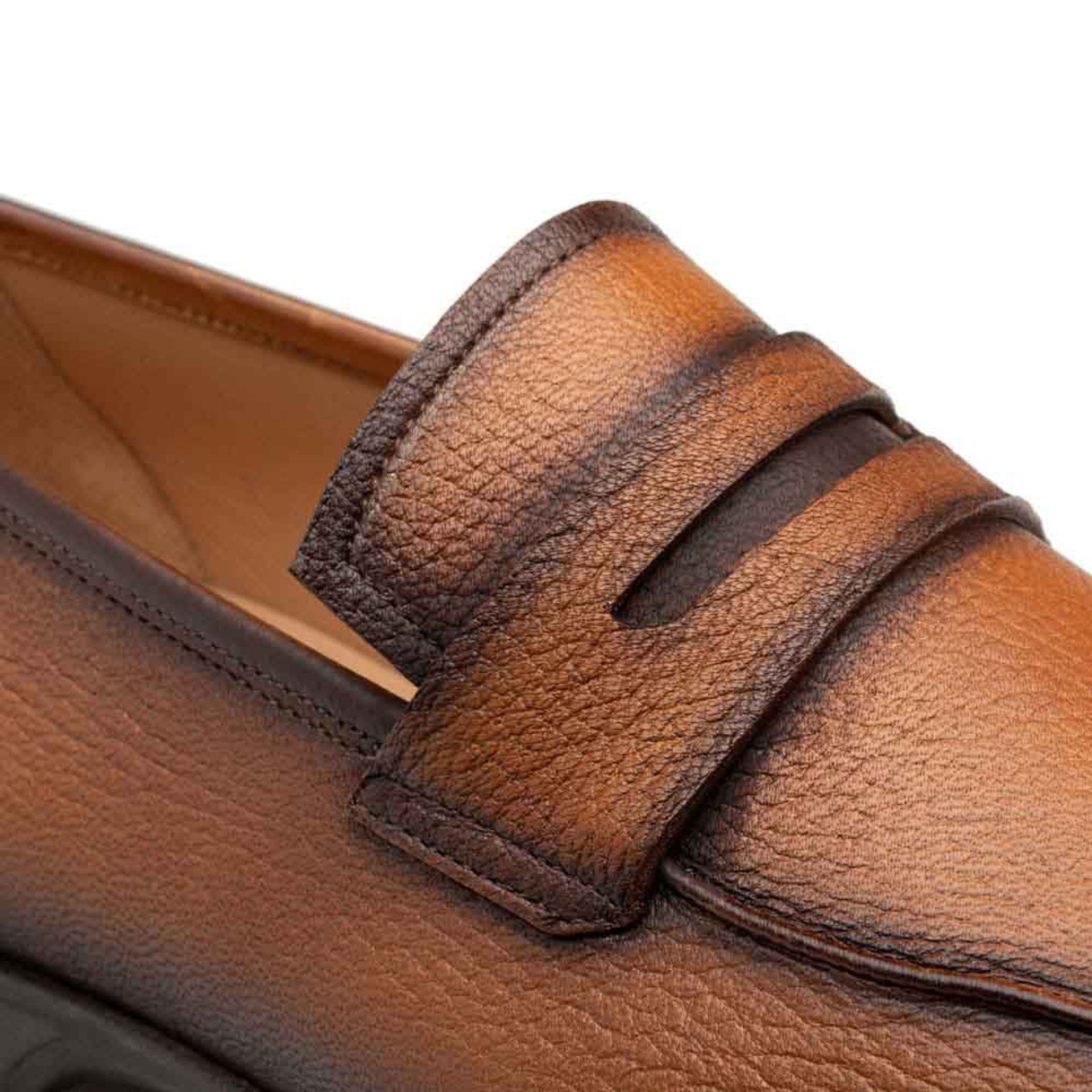 Mezlan Men's Deerskin Cognac Penny Loafer
