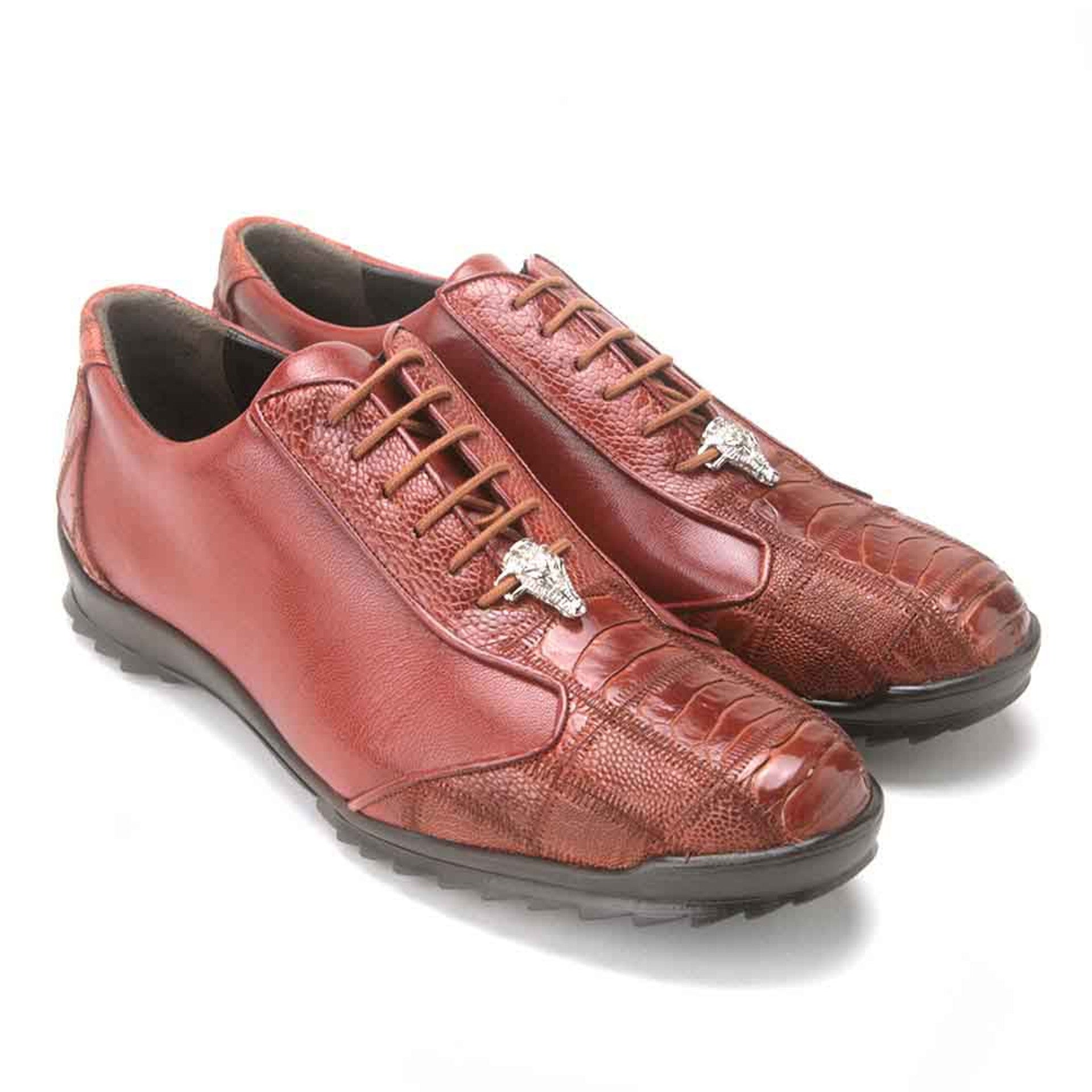 Los Altos Cognac Ostrich Leather Sneaker