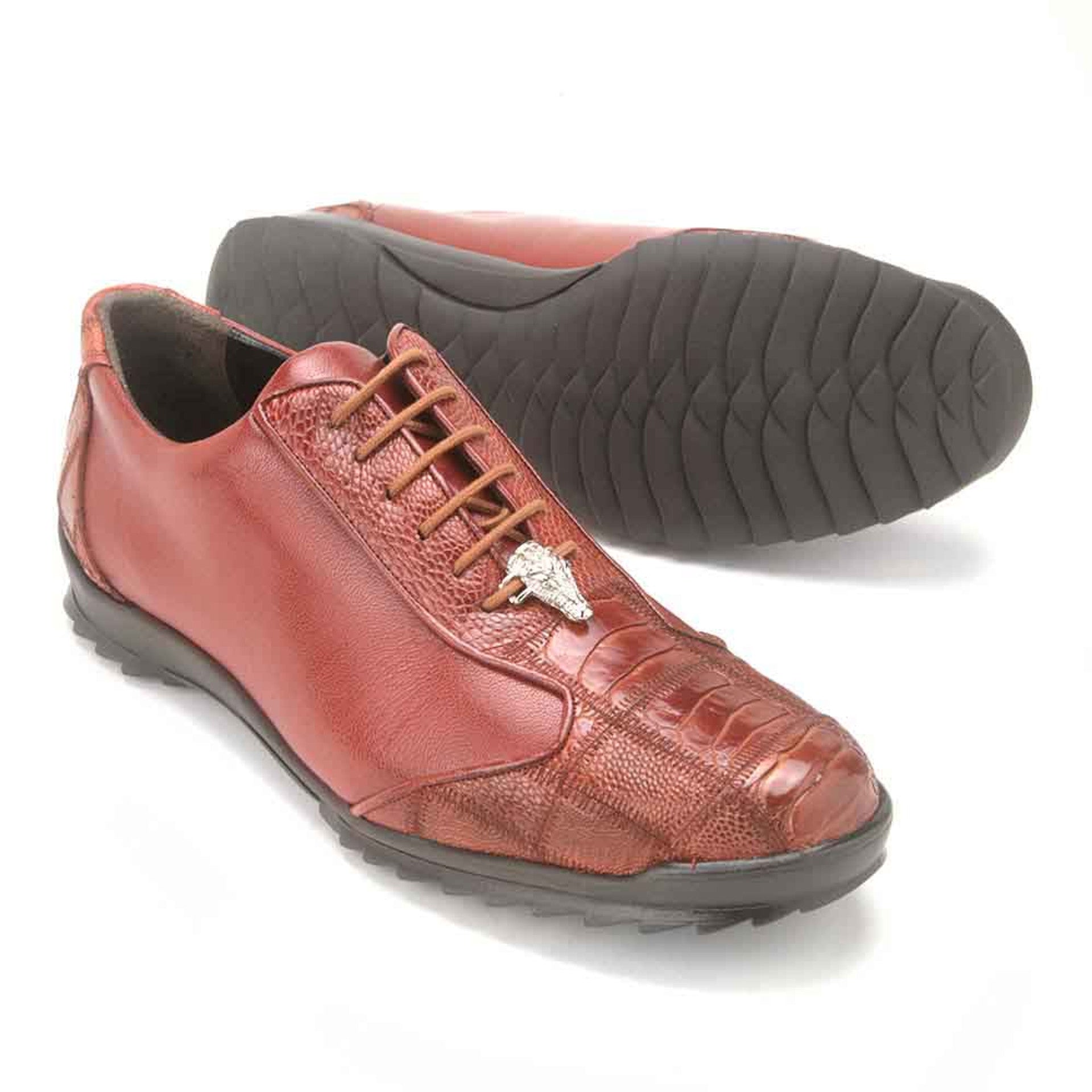 Los Altos Cognac Ostrich Leather Sneaker