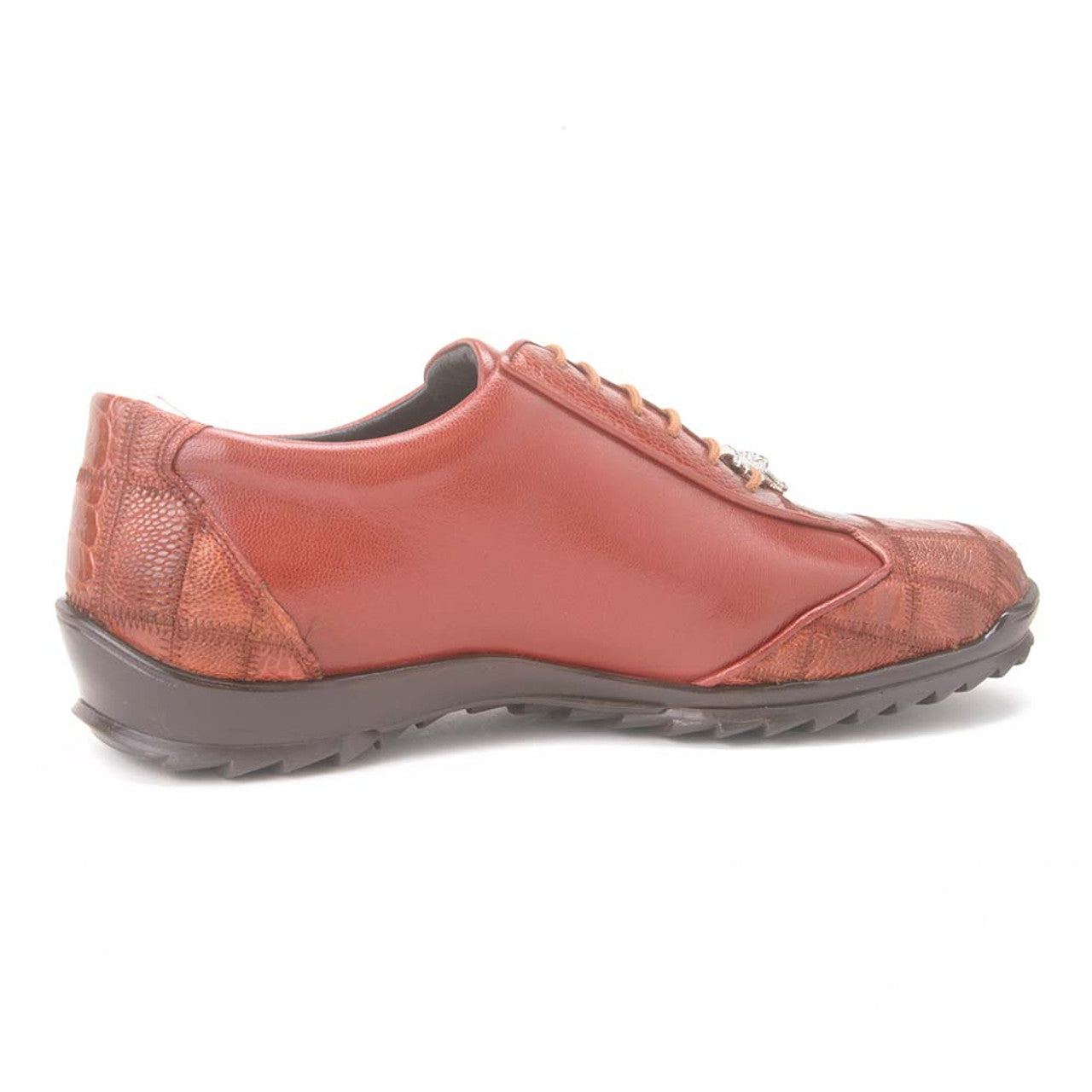 Los Altos Cognac Ostrich Leather Sneaker
