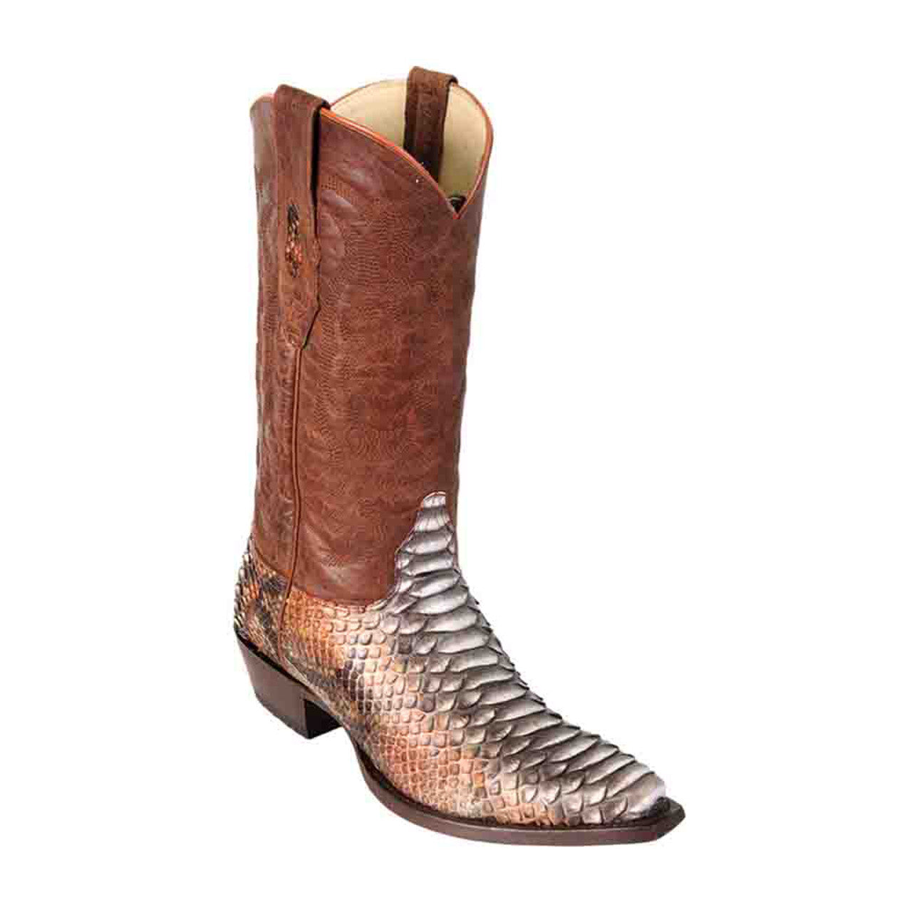 Los Altos Python Cognac Snip Toe Boots