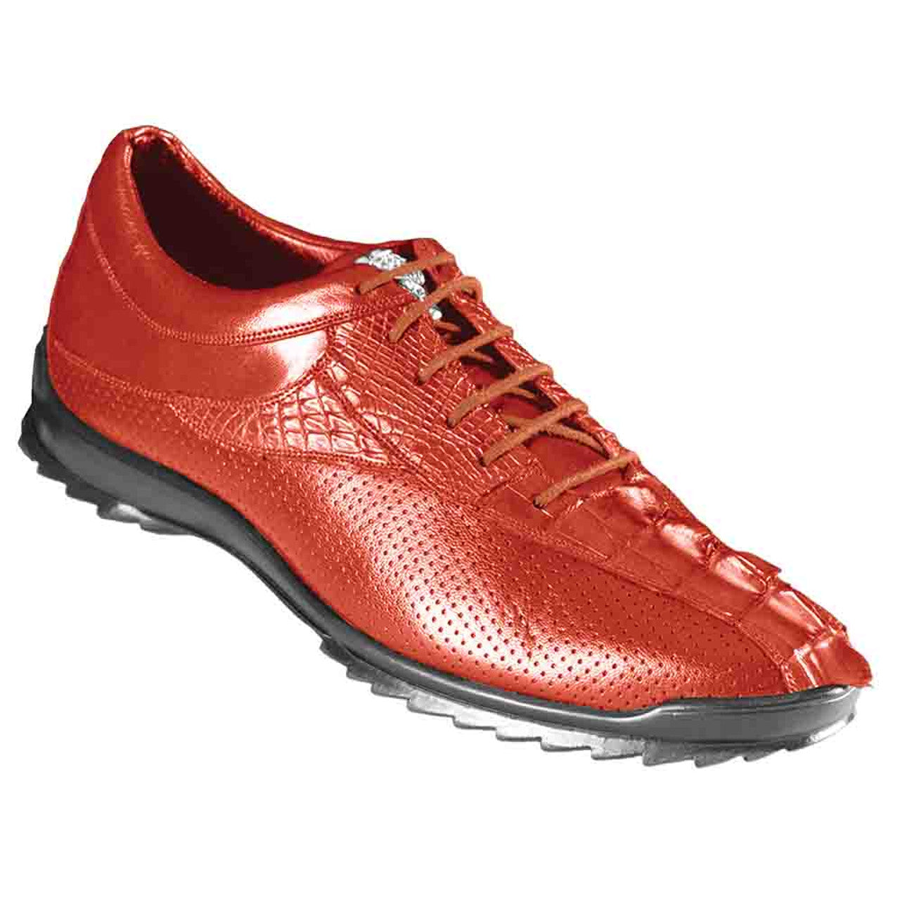 Cognac Caiman Tail Casual Sneakers by Los Altos