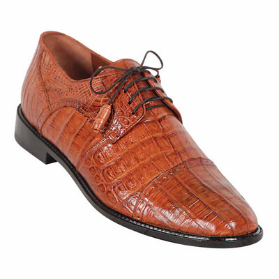 Los Altos Cognac Caiman Belly Derby Shoes