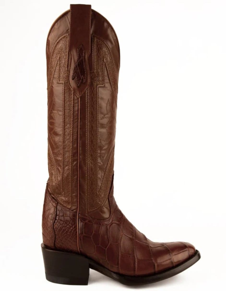 Ferrini Men's Alligator French Toe Boots Cognac