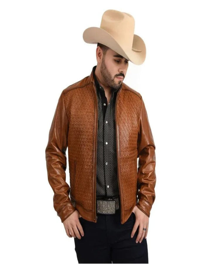 Fine Leather Braided Honey Jacket