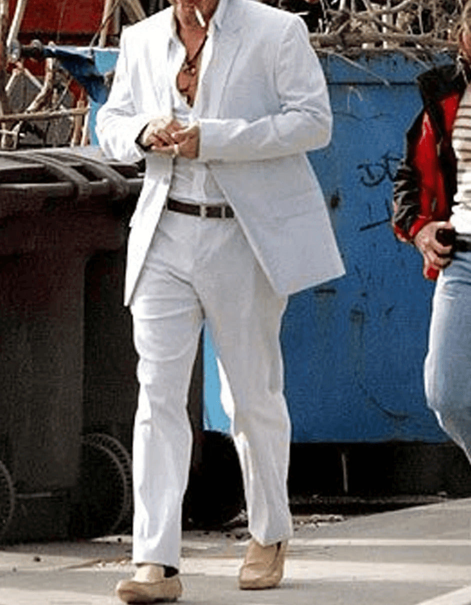Mens Colin Farrell Miami Vice Suit - Sharp Classic White