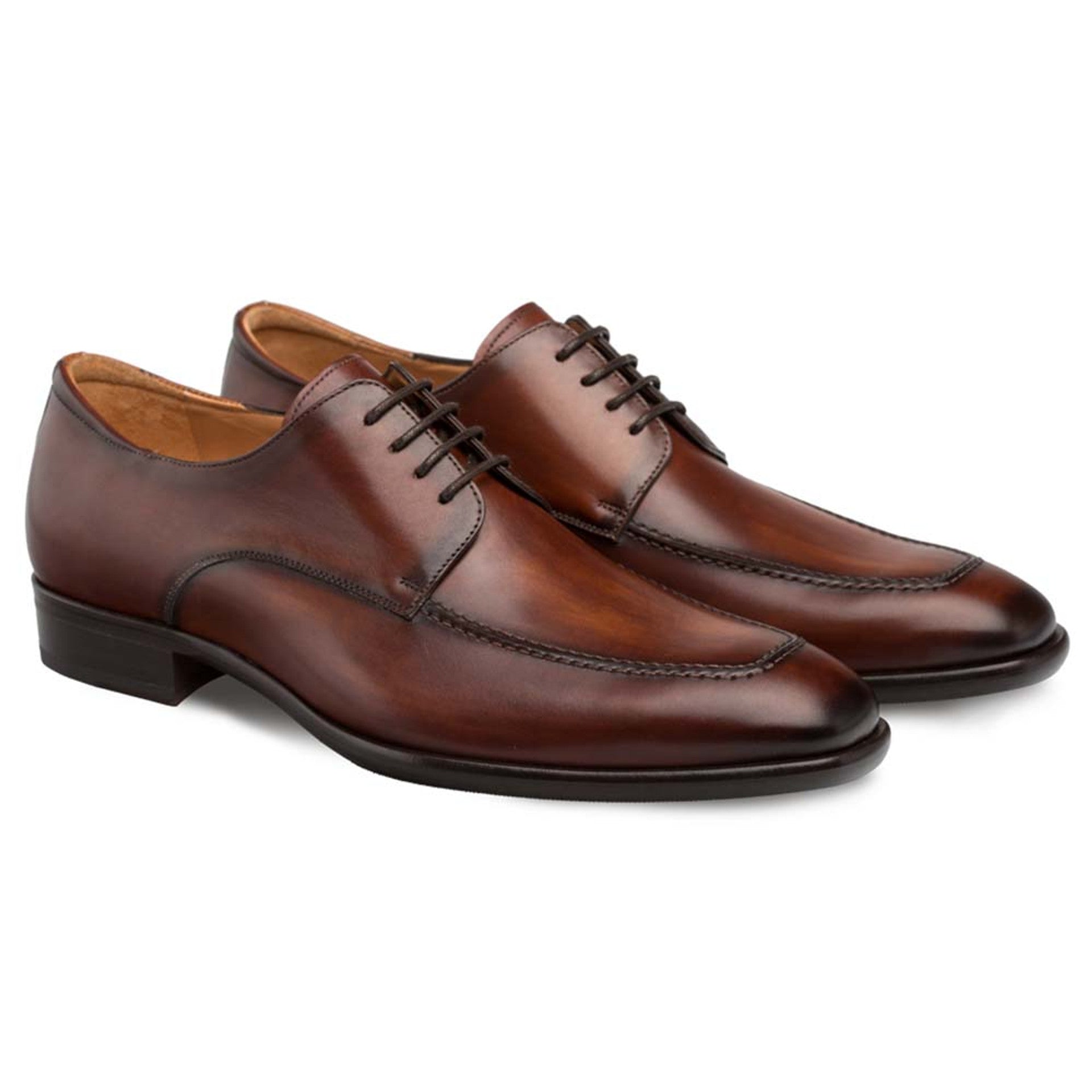 Coventry Dark Cognac Calfskin Leather MenŸ??s Classic Apron Oxford By Mezlan Made In Spain Brand