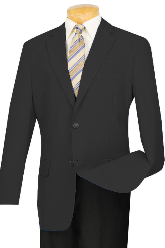 2 Button Poplin Black Blazer for Men