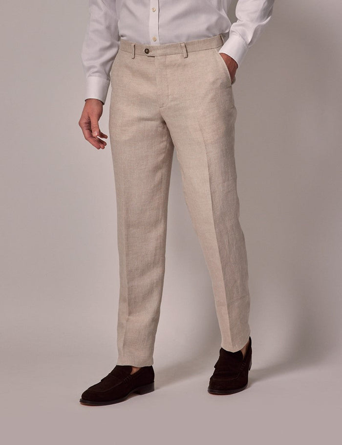 Men's Summer Linen Suit - Cream Wedding Style
