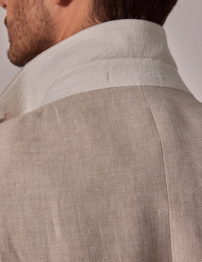 Men's Summer Linen Suit - Cream Wedding Style