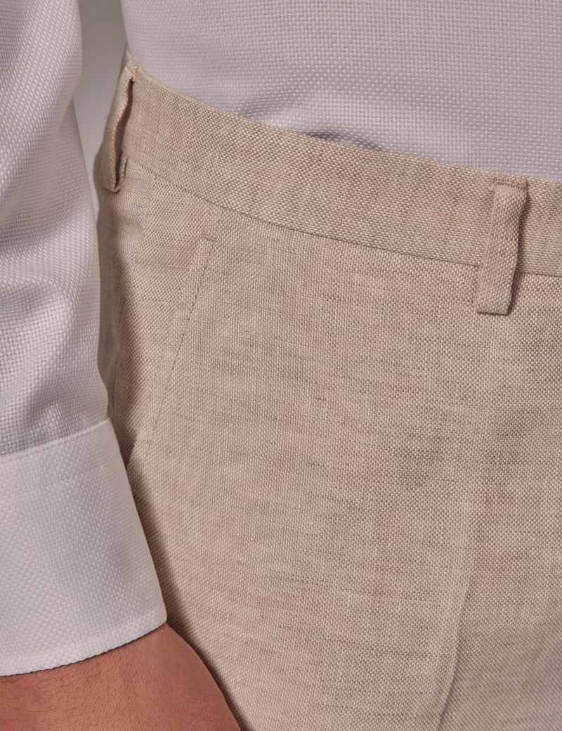 Men's Summer Linen Suit - Cream Wedding Style