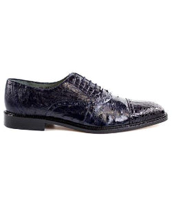 Men's Genuine Crocodile/Ostrich Lace Up Navy Hand-Crafted Dress Shoes Mens Ostrich Skin Shoes