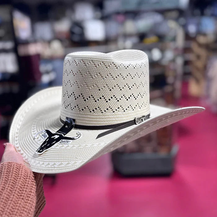 Shantung Full Mountain Brick Cowboy Hat Crown  Ivory