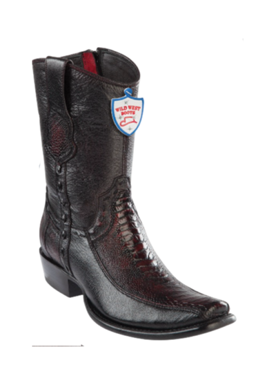 Wild West Dubai Toe Blackcherry Ostrich Boots