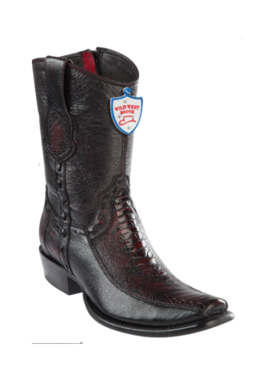 Wild West Dubai Toe Blackcherry Ostrich Boots