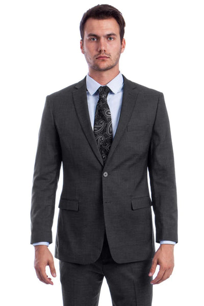 Modern Fit Dark Grey Linen Look Summer Suit