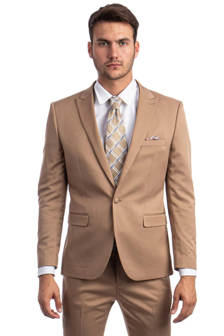 Tan Skinny Fit Tuxedo for Weddings