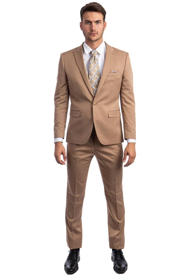 Tan Skinny Fit Tuxedo for Weddings