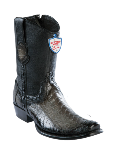 Wild West Ostrich Leg Boots - Dubai Toe Gray