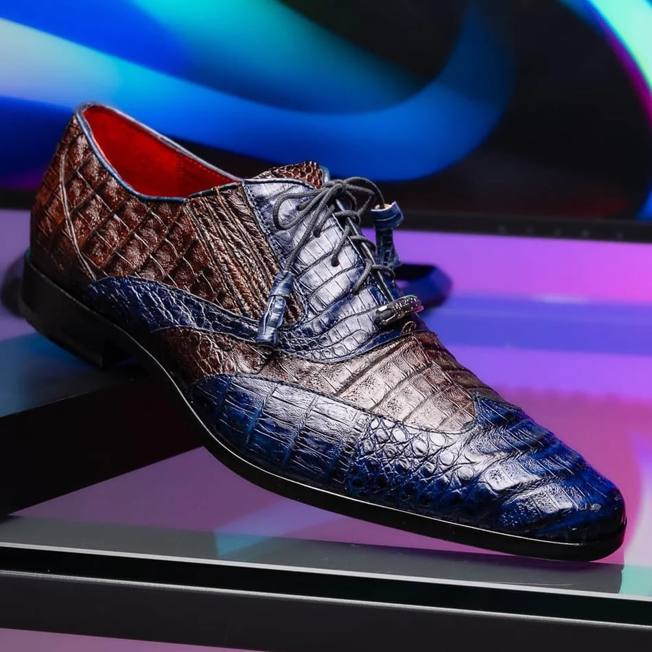Luciano Exotic Crocodile Wingtip Oxfords