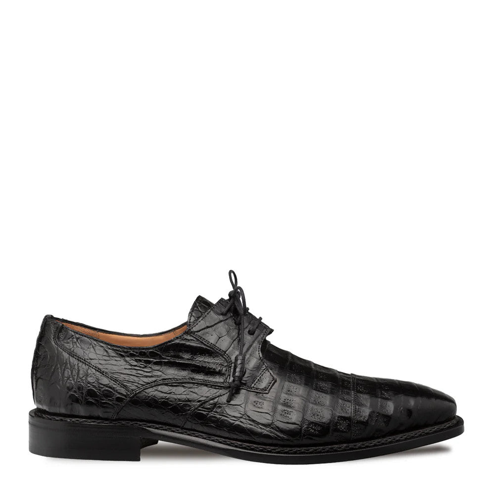 Men's Black Alligator Derby Lace-Ups by Mezlan