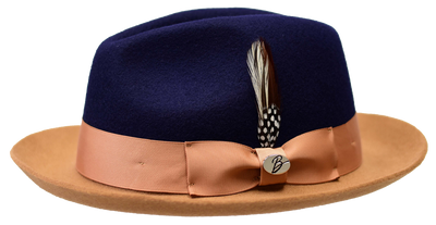 Bruno Capelo Damien Fedora Two-Tone Wool Hat