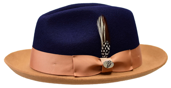 Bruno Capelo Damien Fedora Two-Tone Wool Hat