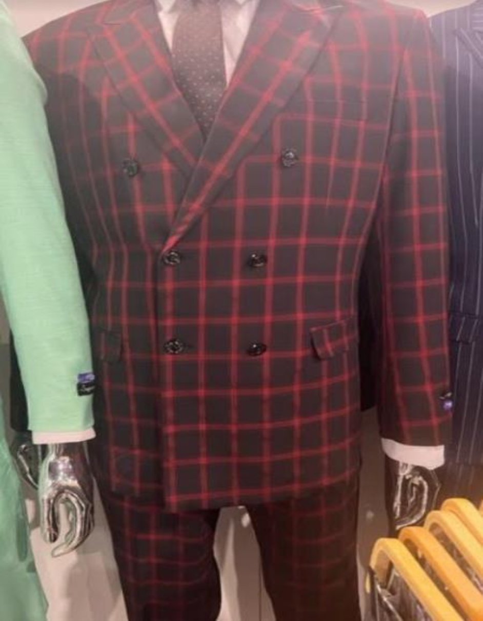 Double Breasted 1920s Gangster Plaid Suit
