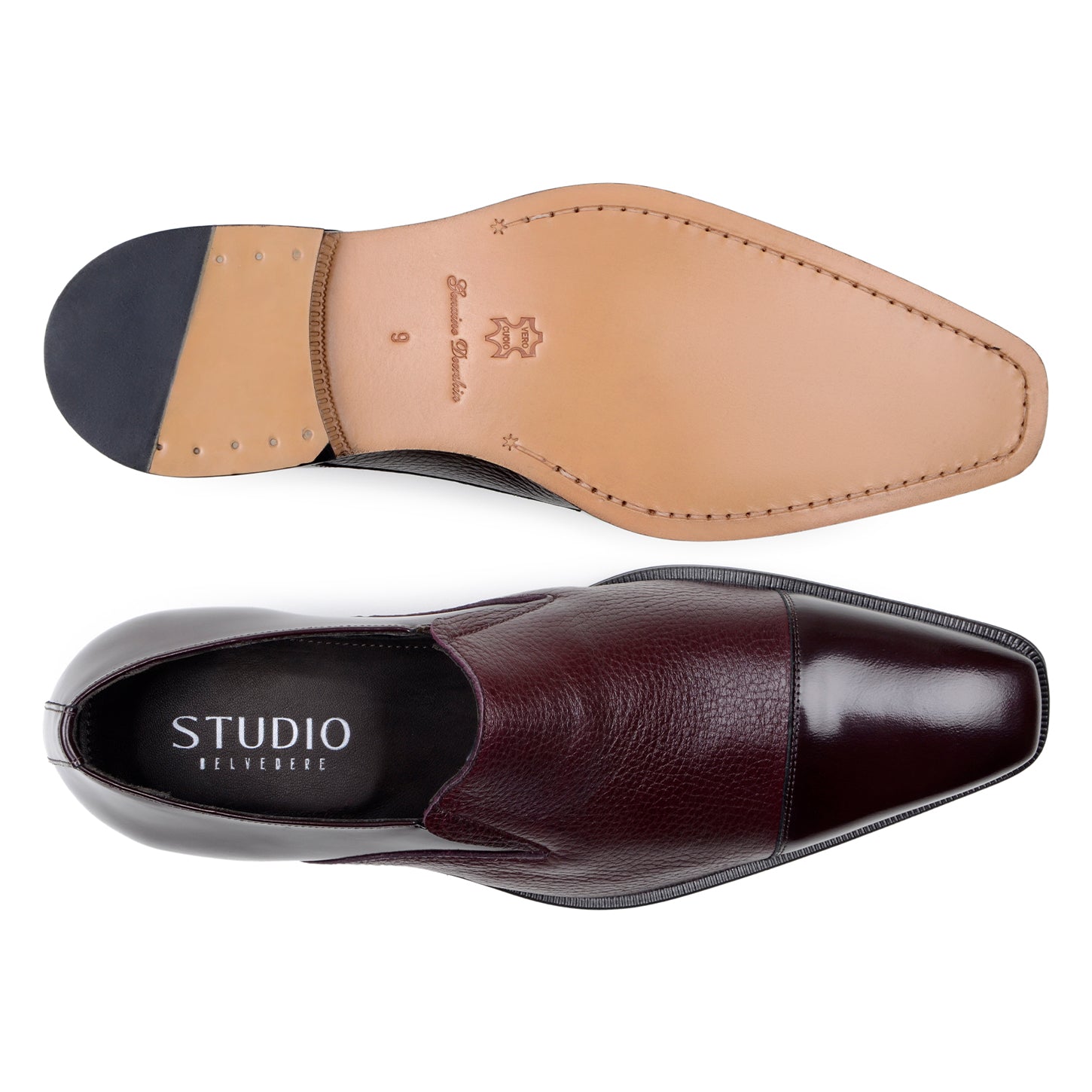 Belvedere Andreo Burgundy Alligator Luxury Shoe