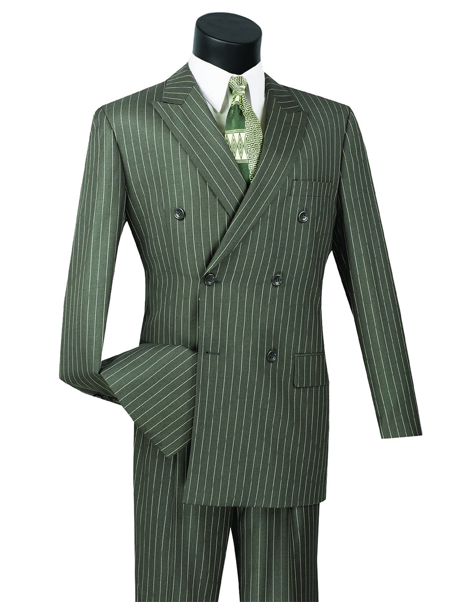 Charcoal Grey Double Breasted Pinstripe Suit