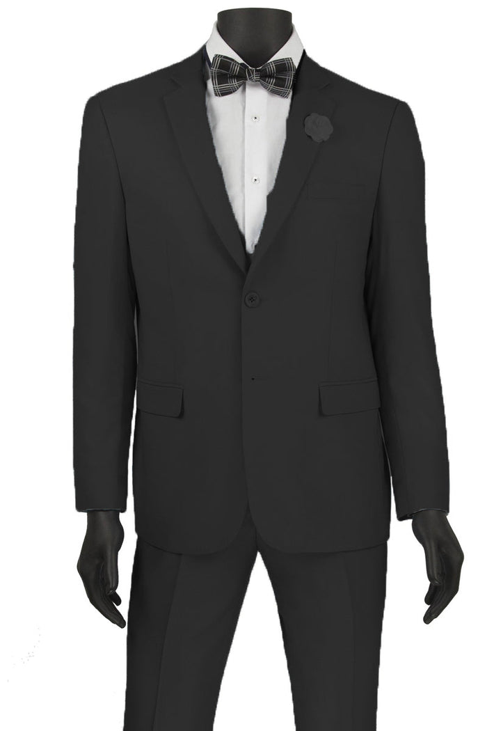 Mens Slim Fit Wool Feel Suit, Black