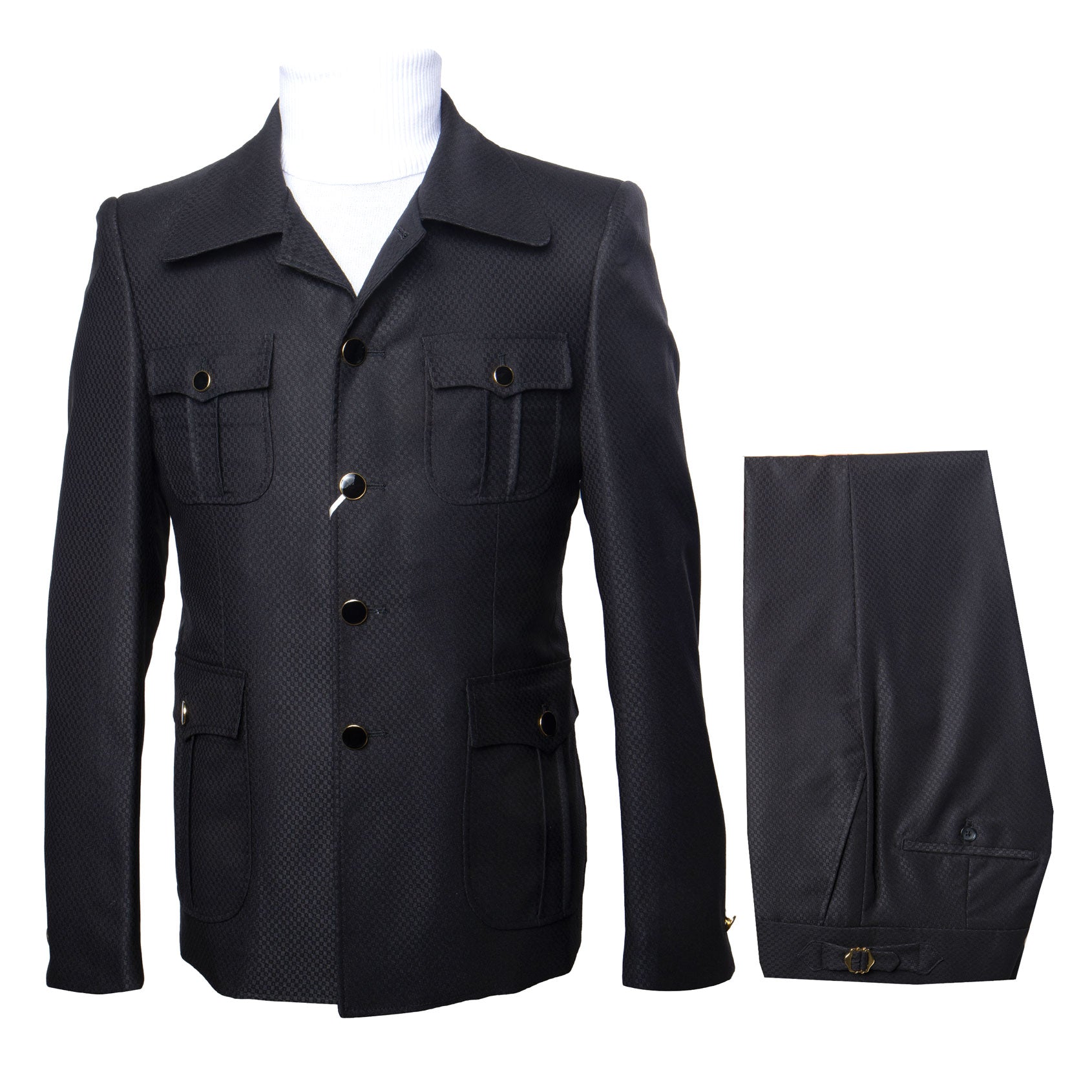 Rossi Man DUKE RM1769 Black 3-Piece Slim Suit