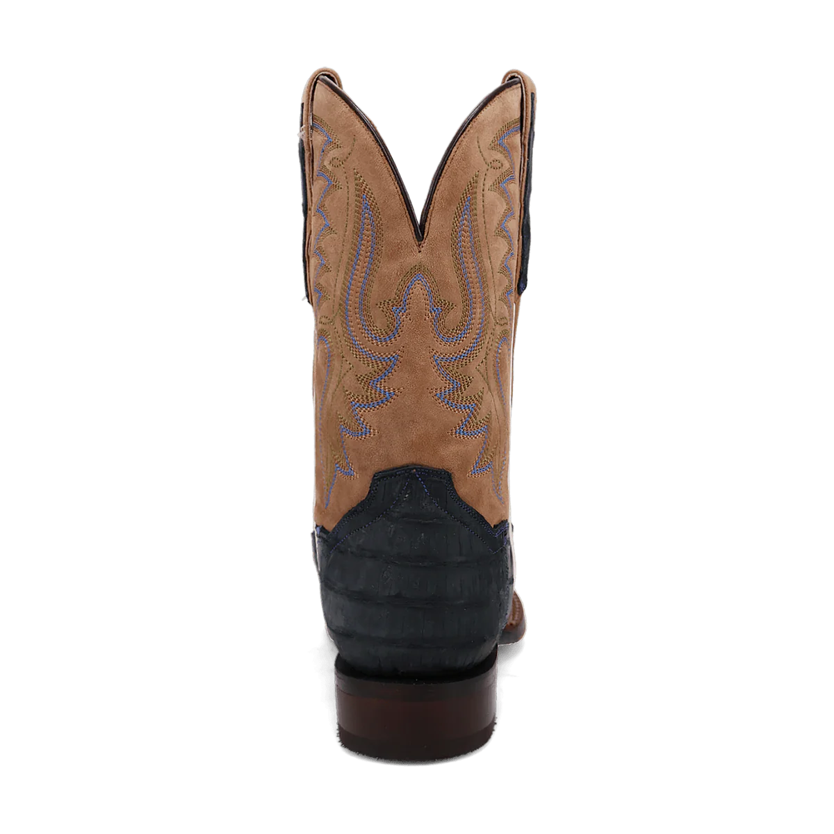 Leon Denim & Tan Caiman Square Toe Boots