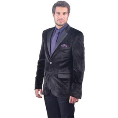Men's Black Fitted Tuxedo Satin Lapel